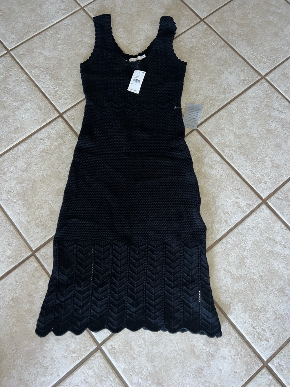 Lush Black Knit Tank Midi Dress